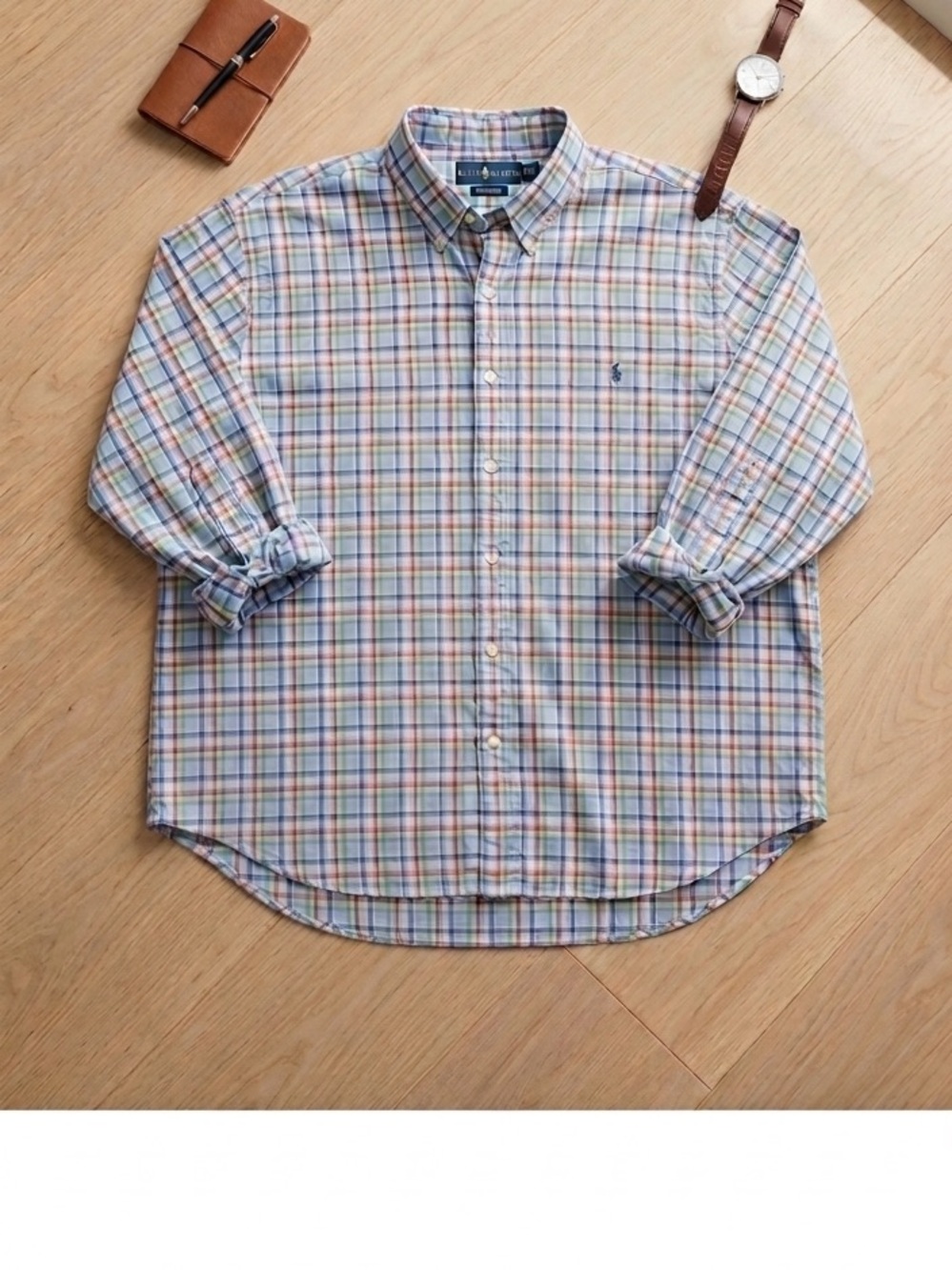 Polo Ralph Lauren 2XB Big & Tall Multi-Color Plaid Classic Fit Button Down Shirt